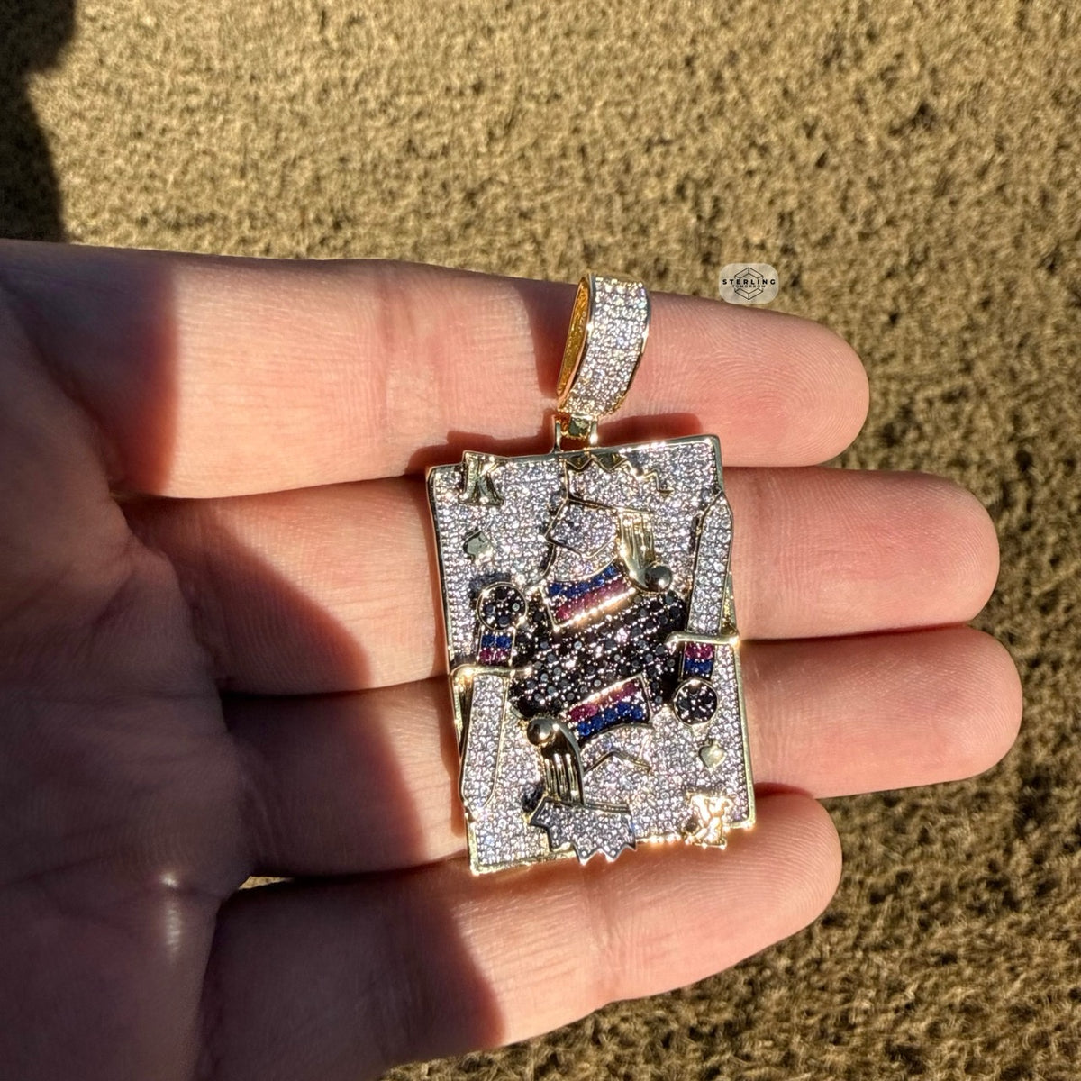 Joker Card Iced Out Pendant