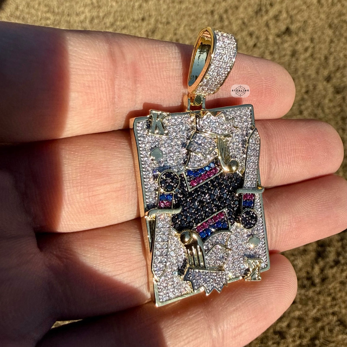 Joker Card Iced Out Pendant
