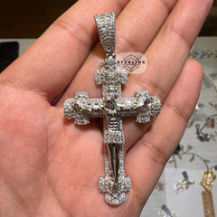 Moissanite Cross Crucifix Pendant