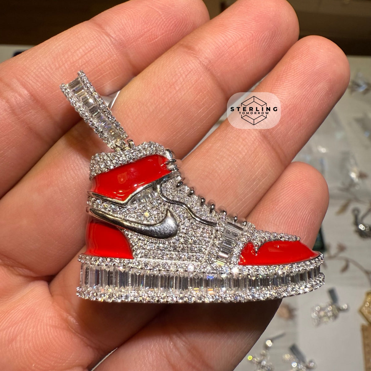Moissanite Iced Out Sneaker Pendant