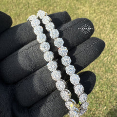 Small Honeycomb 5mm Flower Tennis Necklace
