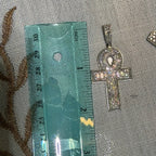 Moissanite Baguette Ankh Pendant 925 Sterling Silver Iced Out Egyptian Cross w/ Rope Chain