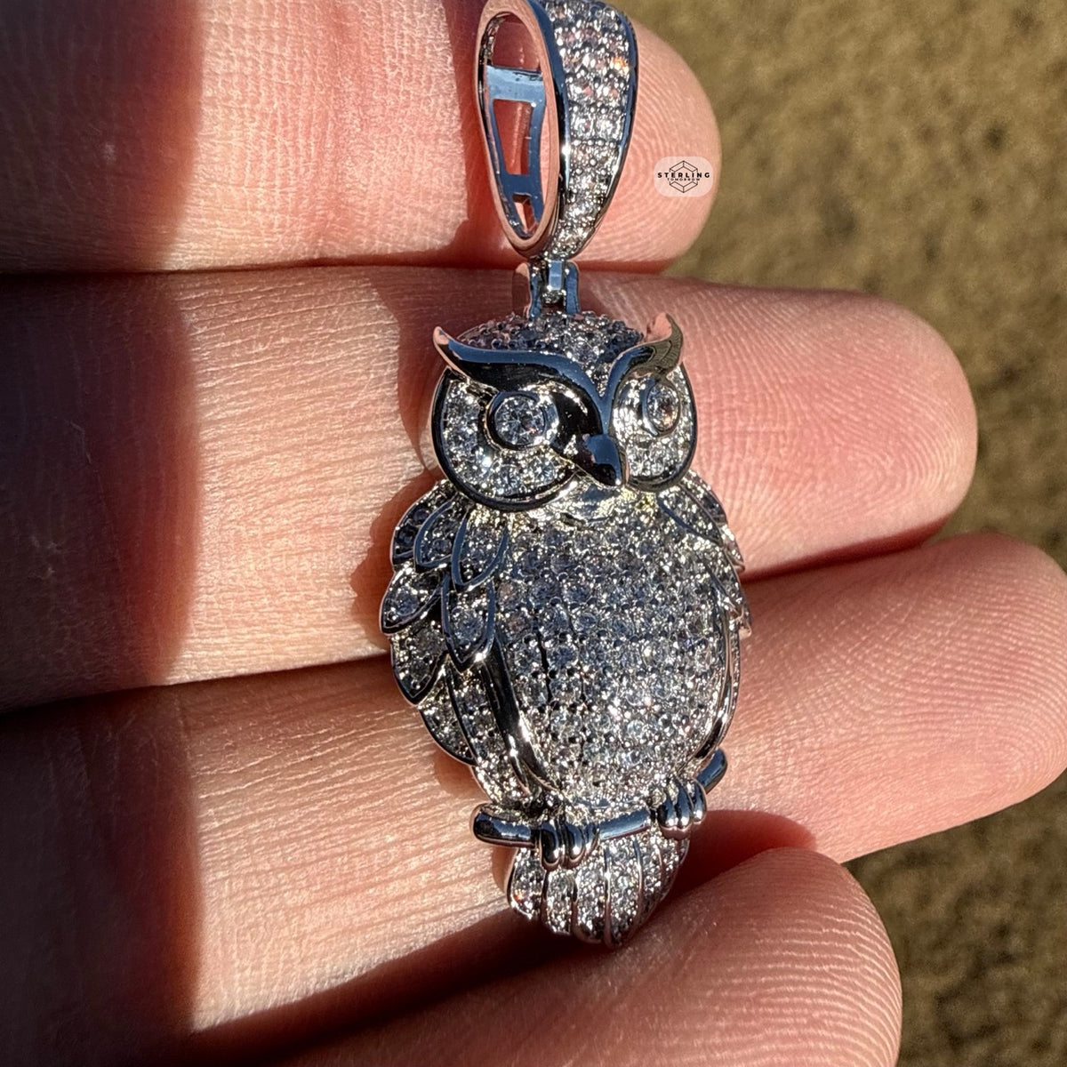 Iced Out Owl Pendant Necklace
