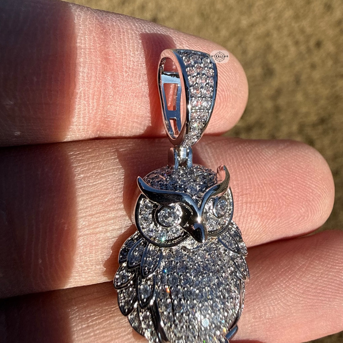 Iced Out Owl Pendant Necklace