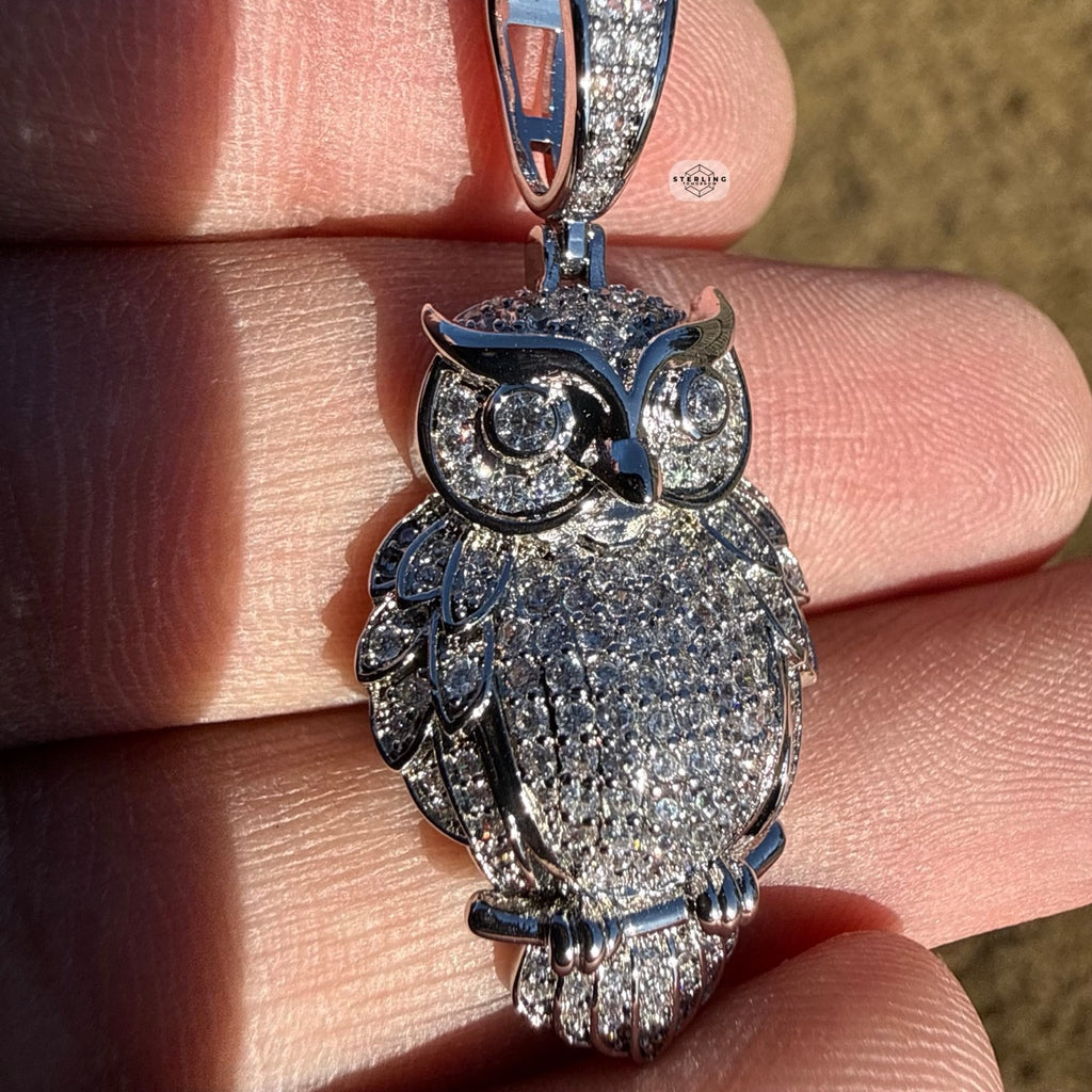 Iced Out Owl Pendant Necklace