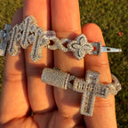Moissanite Cross Charm Iced Out Bracelet