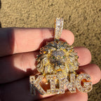King Lion Iced Statement Pendant + Steel Rope Chain