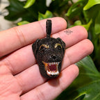 Iced Out Black Dog Pendant