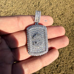 Iced Out Dollar Sign Dog Tag Pendant