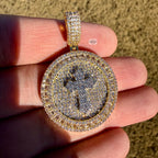 14K Gold Finish Gold Cross Medallion