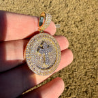 14K Gold Finish Gold Cross Medallion