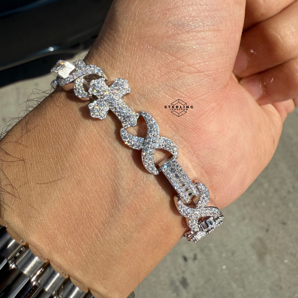 Moissanite Cross Infinity Bracelet