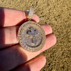 14K Gold Finish Gold Cross Medallion