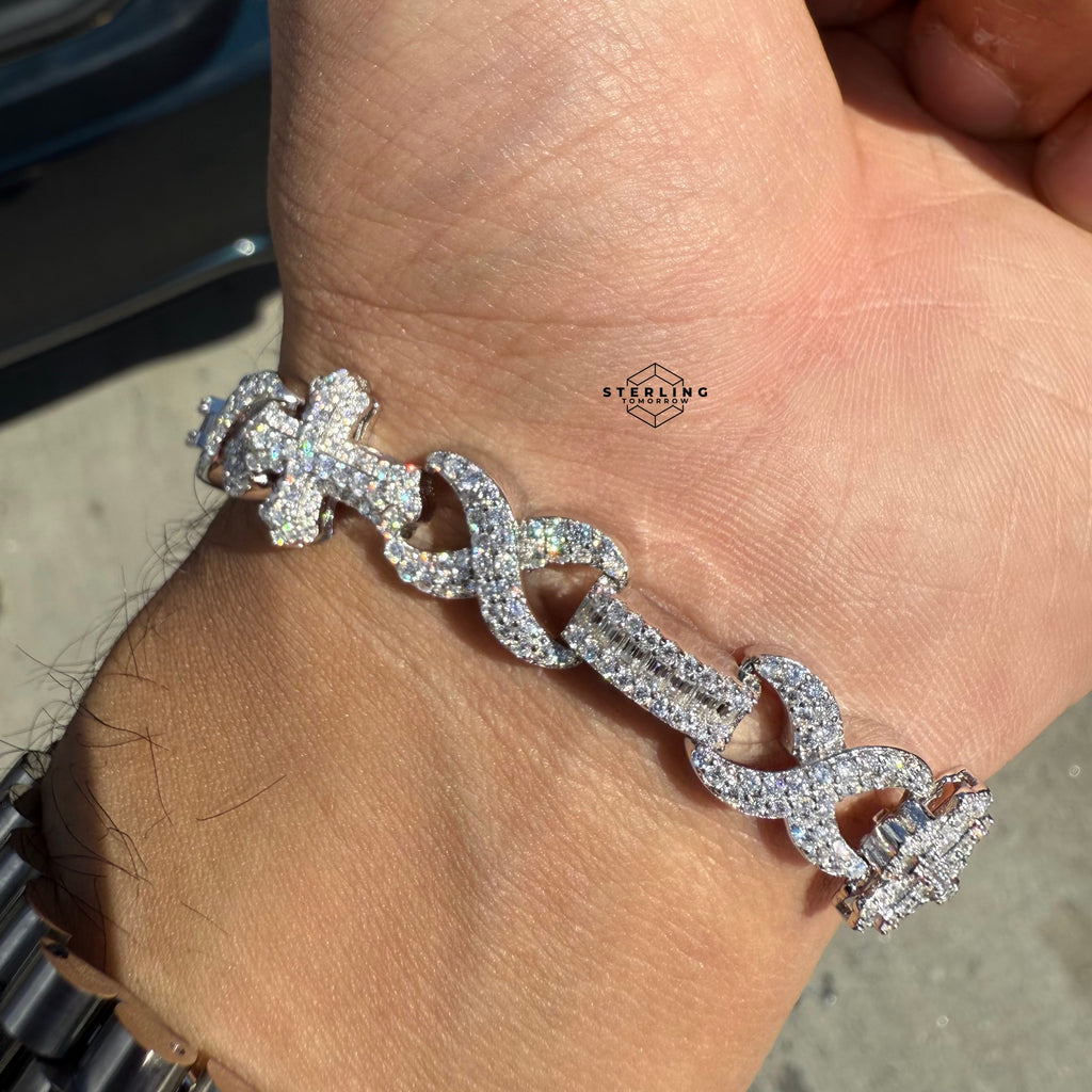 Moissanite Cross Infinity Bracelet