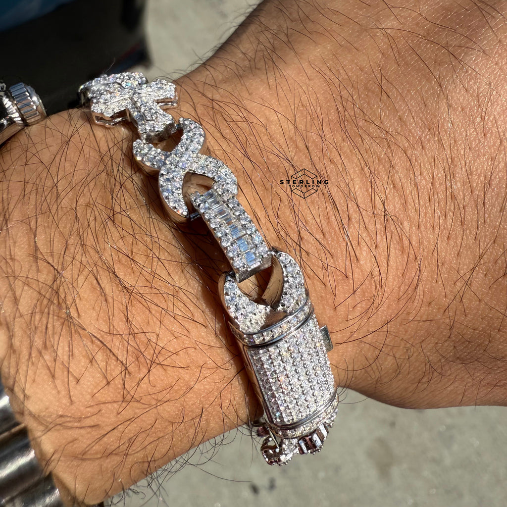 Moissanite Cross Infinity Bracelet