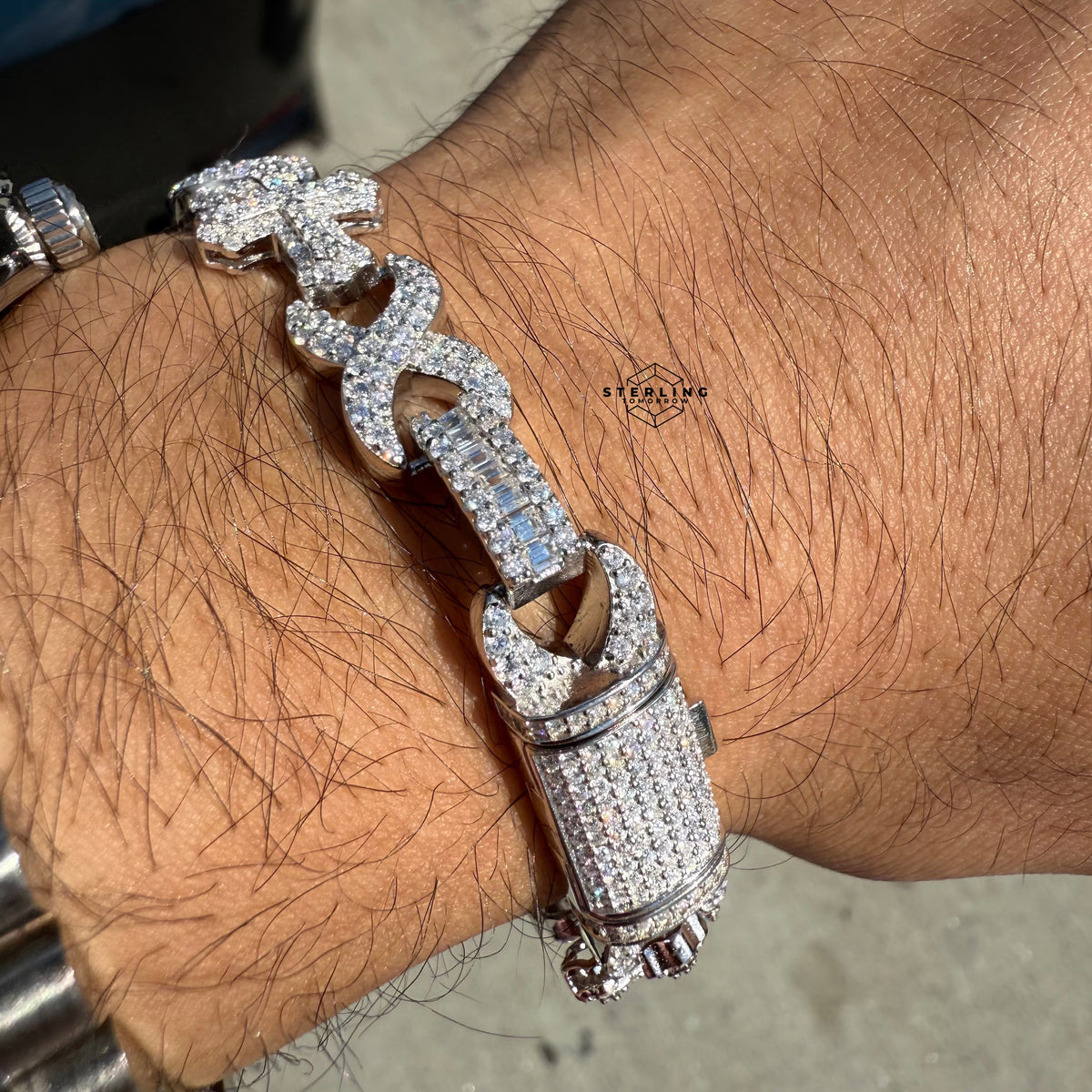Moissanite Cross Infinity Bracelet