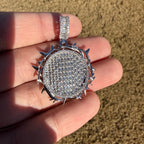 Iced Out Round Crown Thorns Pendant