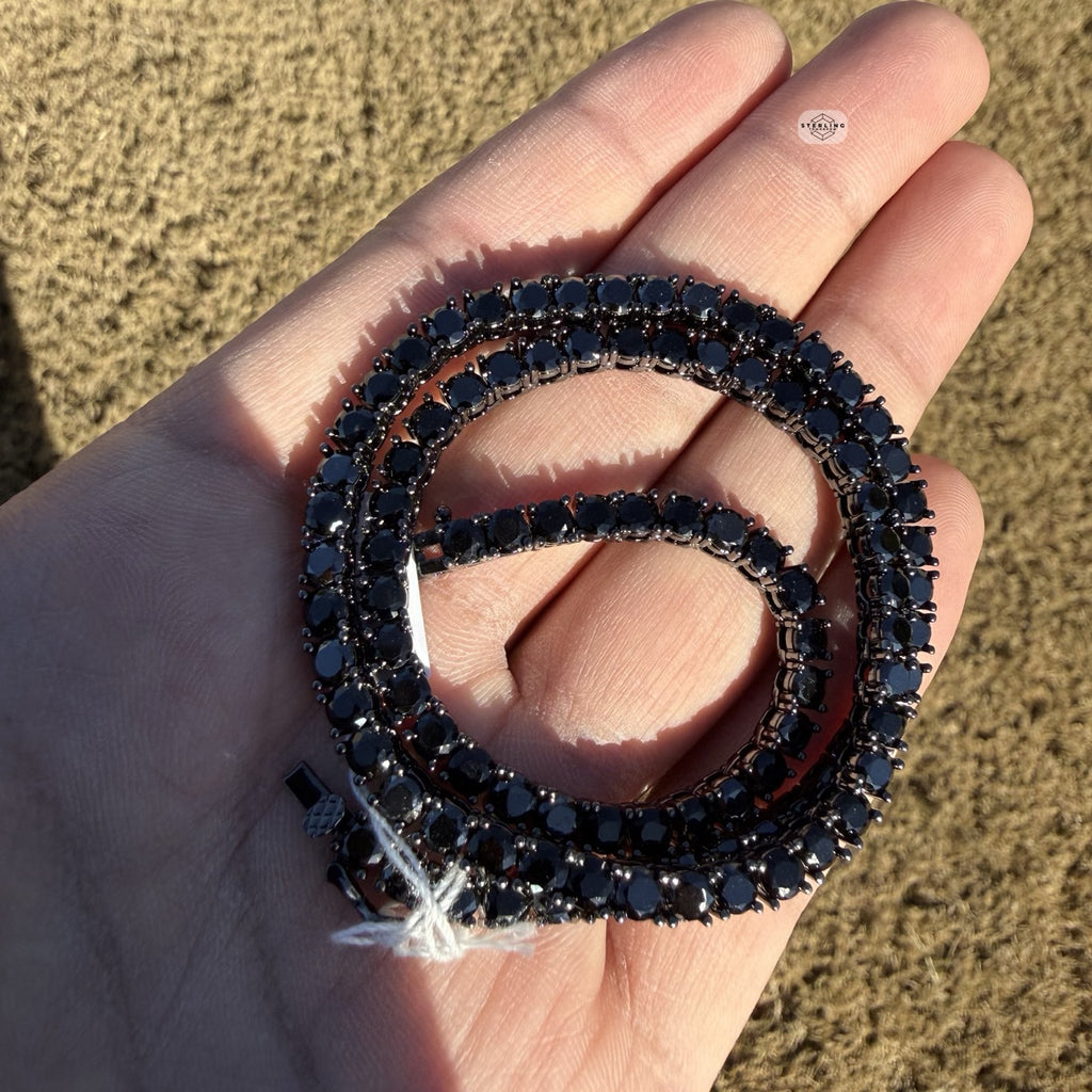 4mm Black Iced CZ Tennis Chain