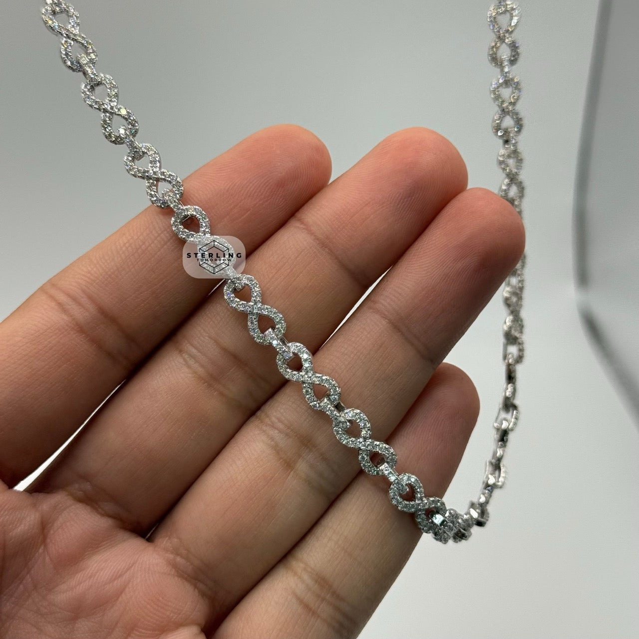 Moissanite Infinity Link 6mm 22" Necklace
