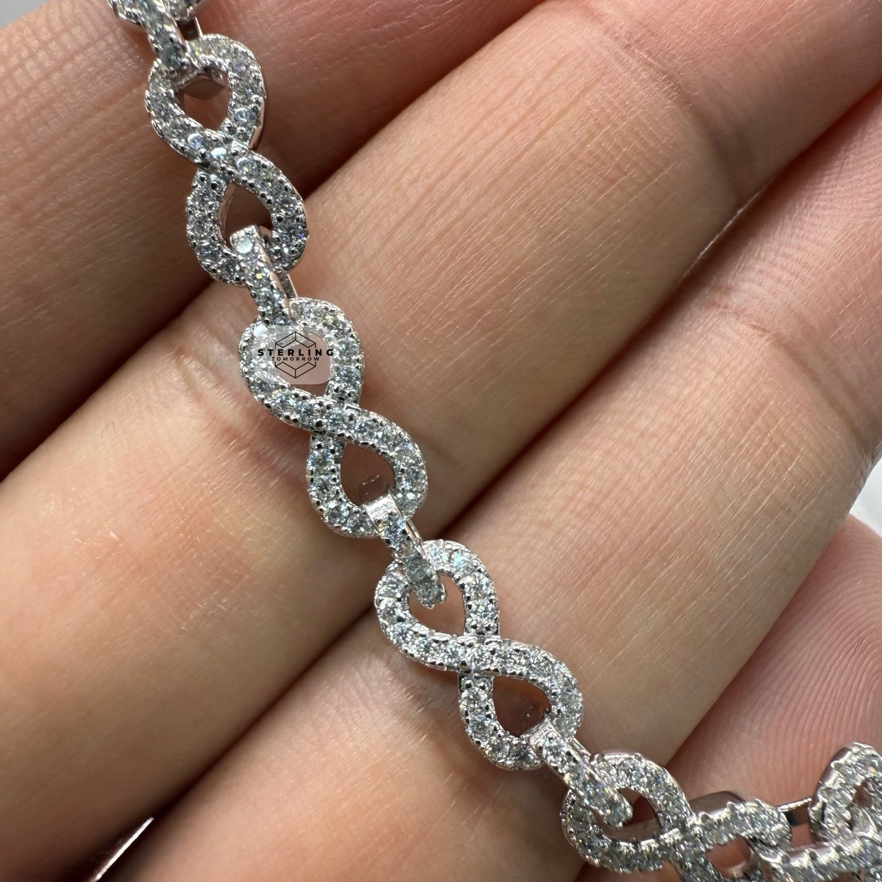 Moissanite Infinity Link 6mm 22" Necklace