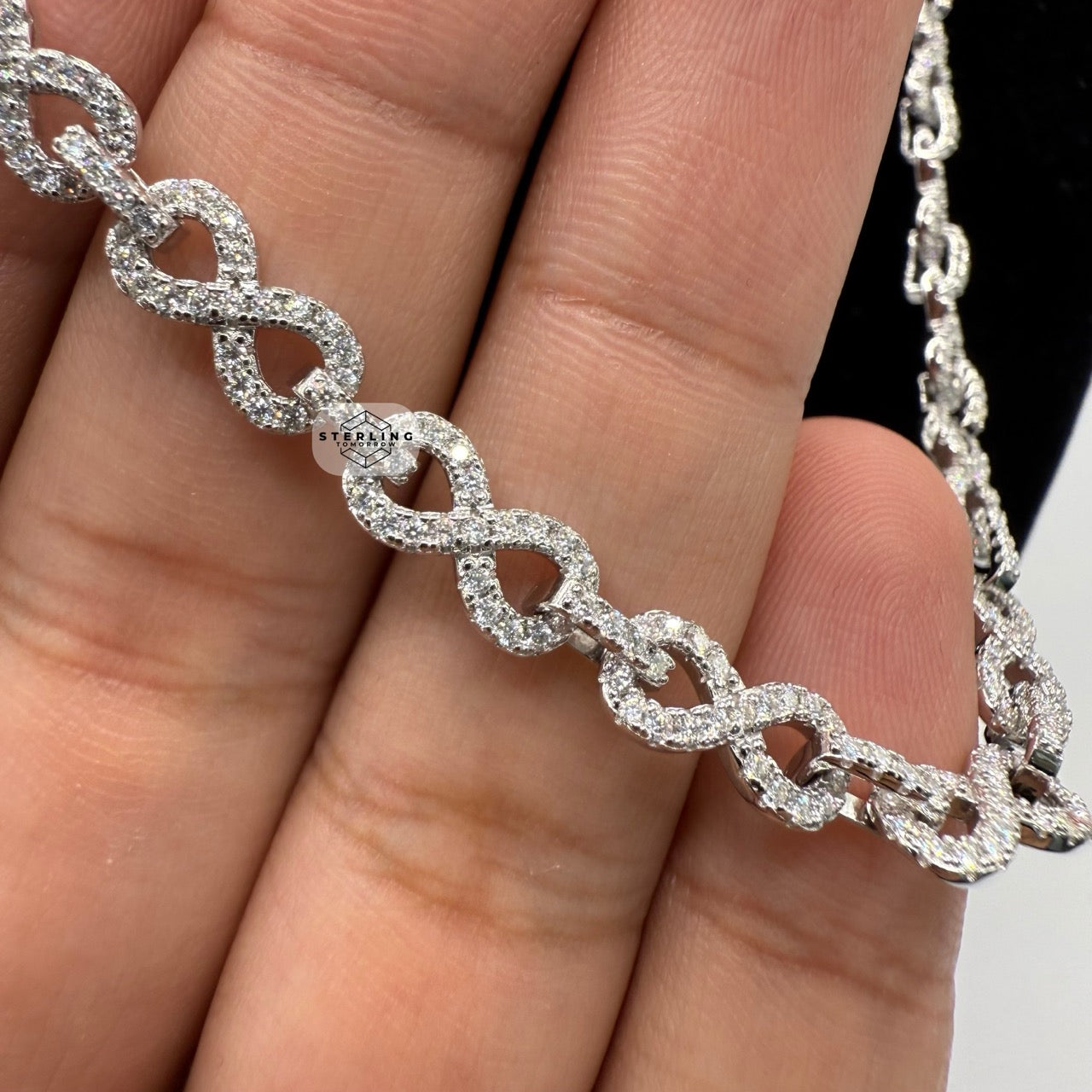 Moissanite Infinity Link 6mm 22" Necklace