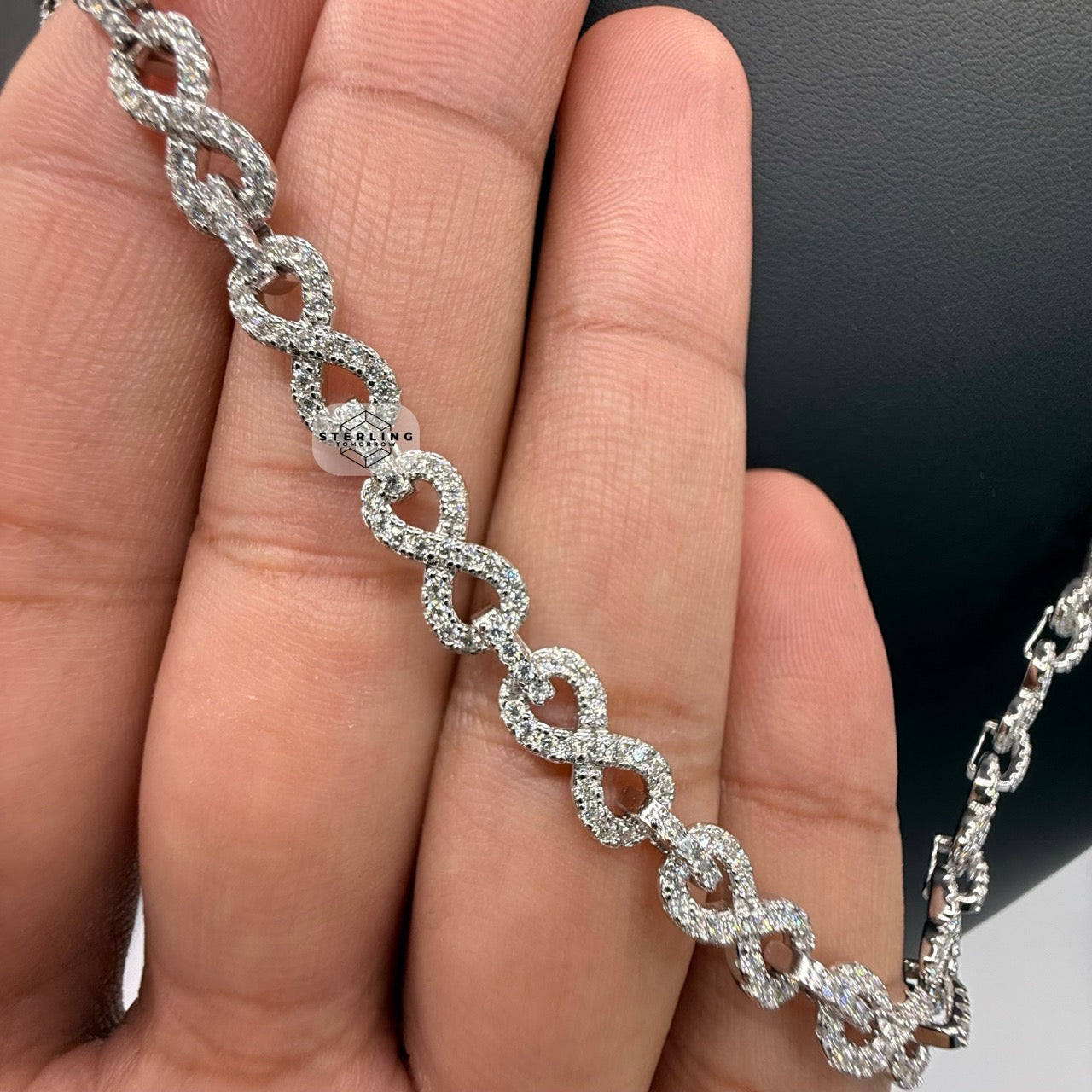 Moissanite Infinity Link 6mm 22" Necklace