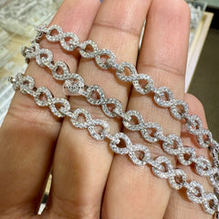 Moissanite Infinity Link 6mm 22" Necklace