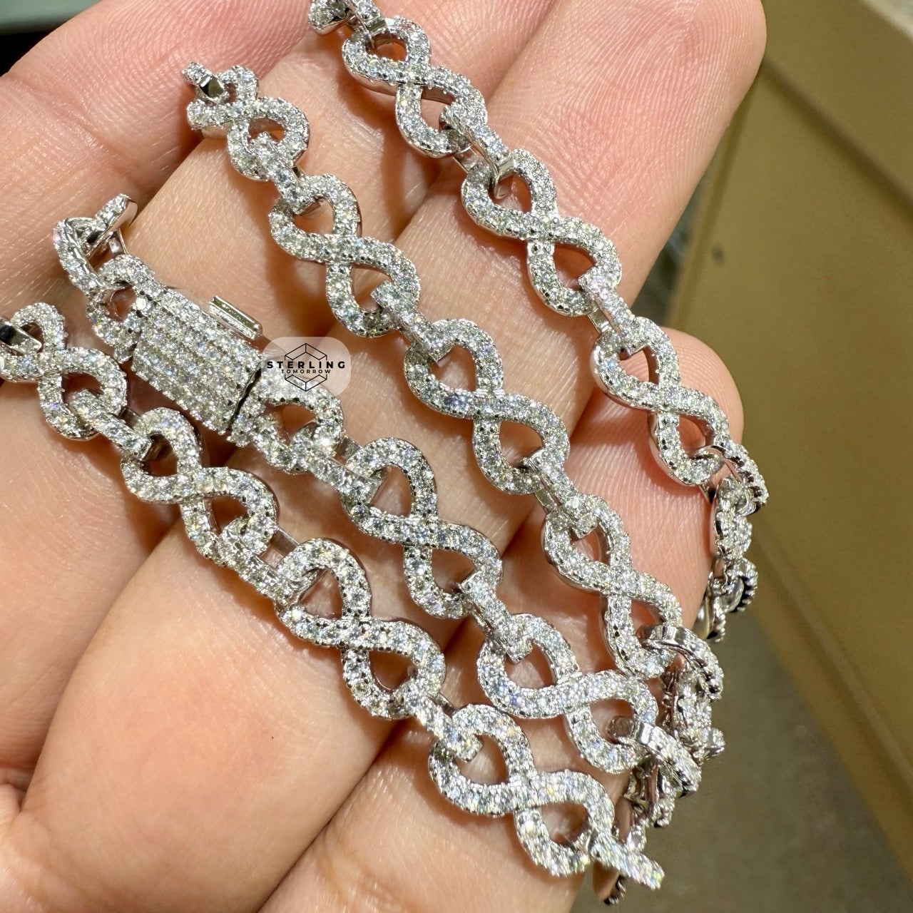 Moissanite Infinity Link 6mm 22" Necklace