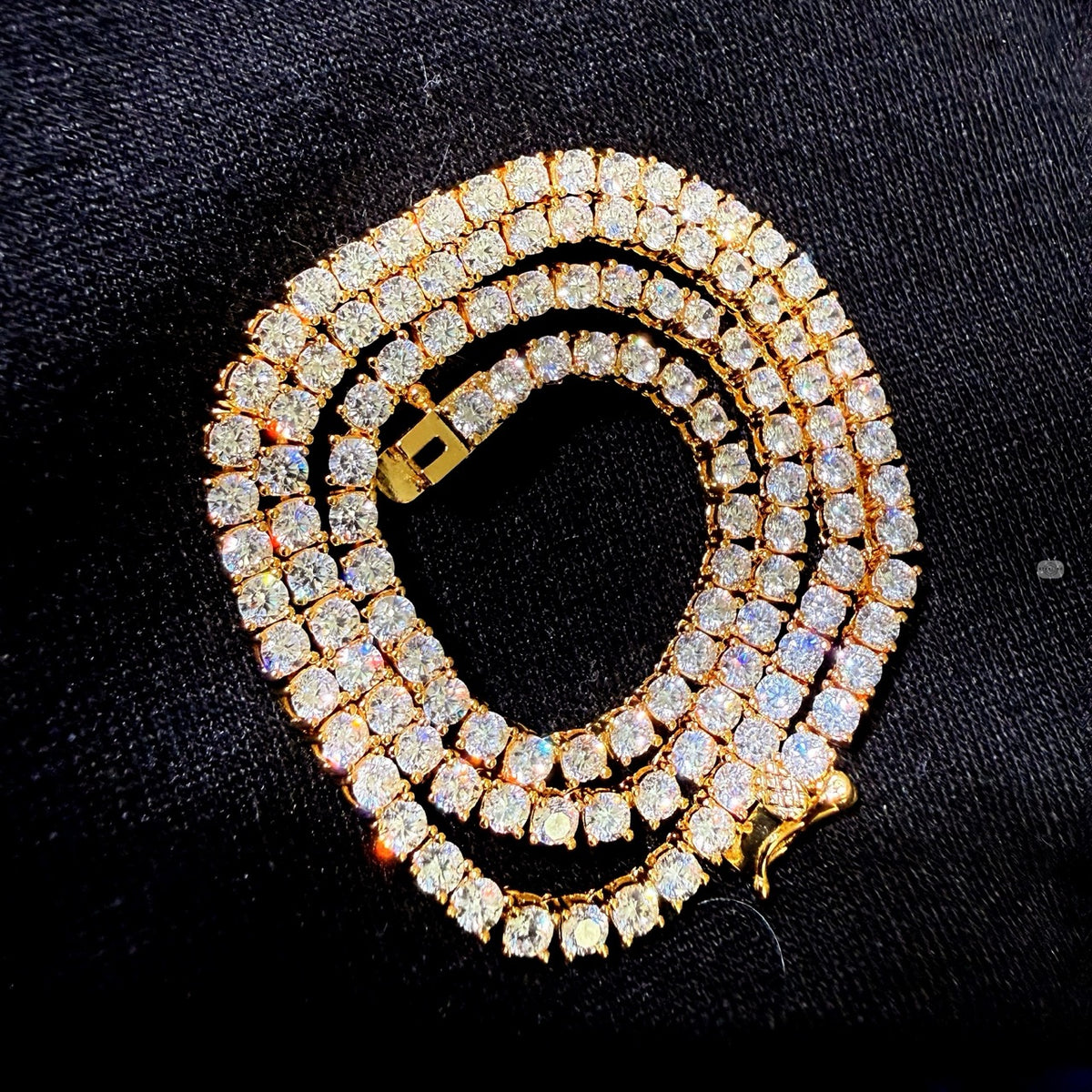 14K Yellow Gold Plated CZ Tennis Necklace