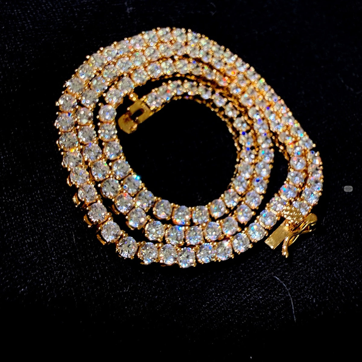 14K Yellow Gold Plated CZ Tennis Necklace