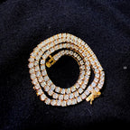 14K Yellow Gold Plated CZ Tennis Necklace