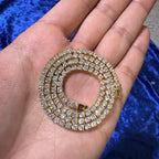 14K Yellow Gold Plated CZ Tennis Necklace