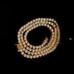 14K Yellow Gold Plated CZ Tennis Necklace
