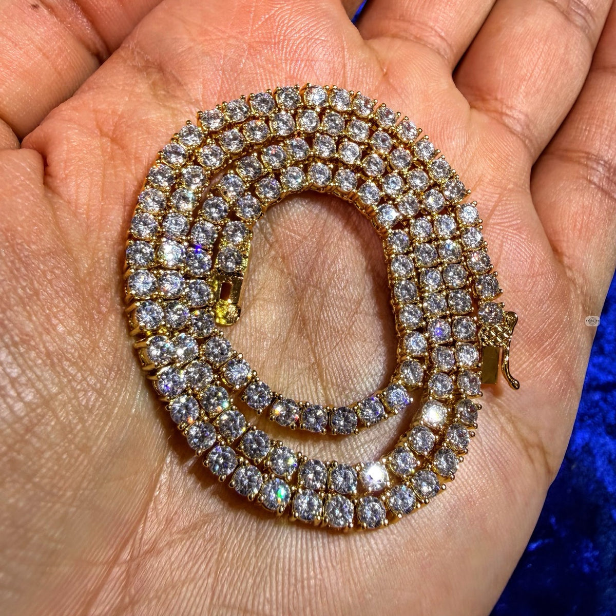 14K Yellow Gold Plated CZ Tennis Necklace