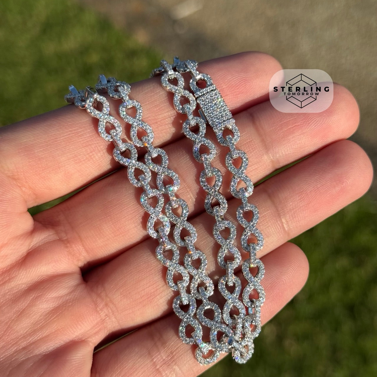 Moissanite Infinity Link 6mm 22" Necklace