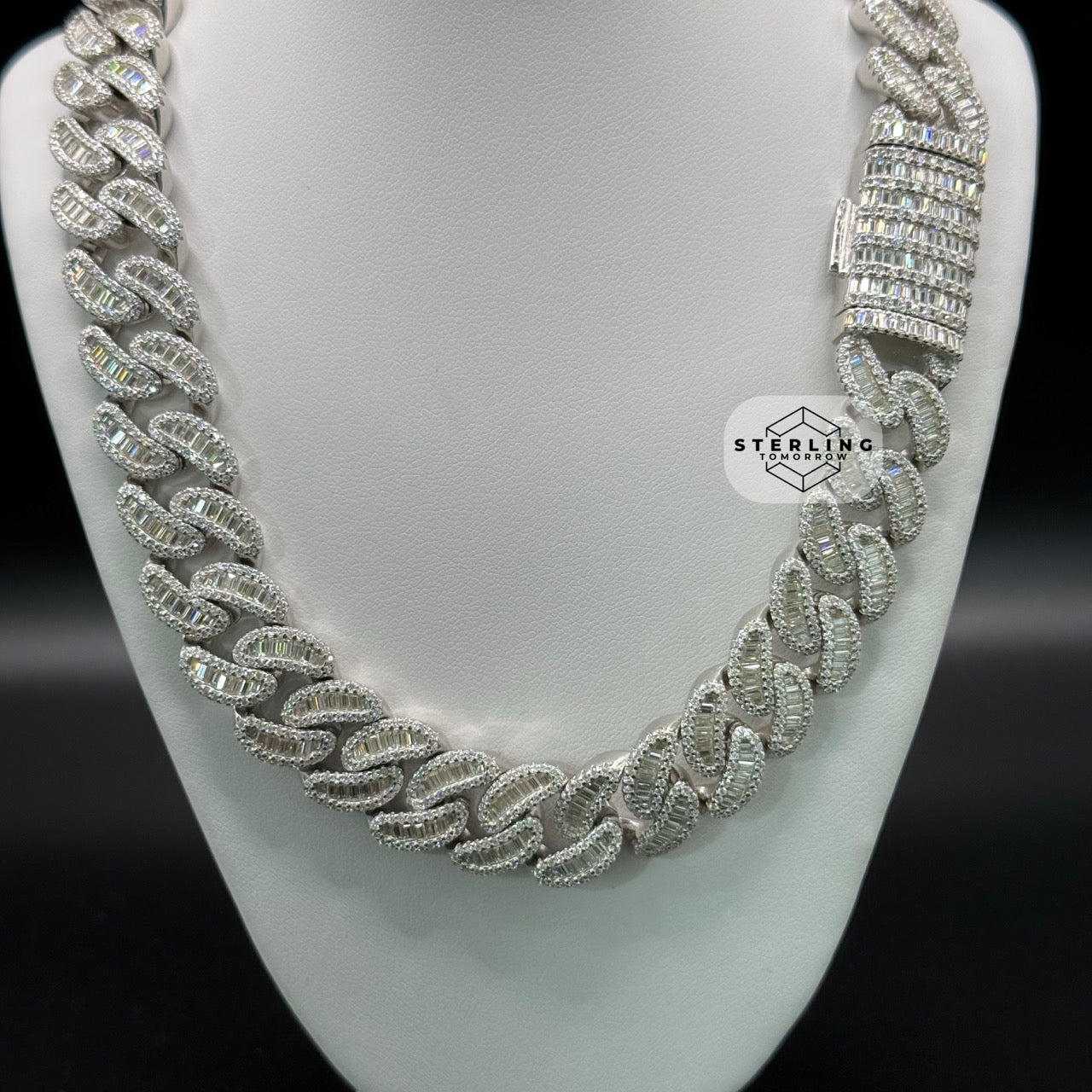 Moissanite 15mm 22" Heavy Baguette Cuban Chain