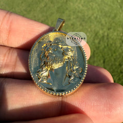 3D Gold Jesus Medallion Stainless Steel Pendant