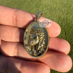 3D Gold Jesus Medallion Stainless Steel Pendant