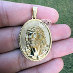 3D Gold Jesus Medallion Stainless Steel Pendant