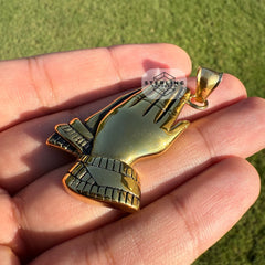 Gold Praying Hands Stainless Steel Pendant