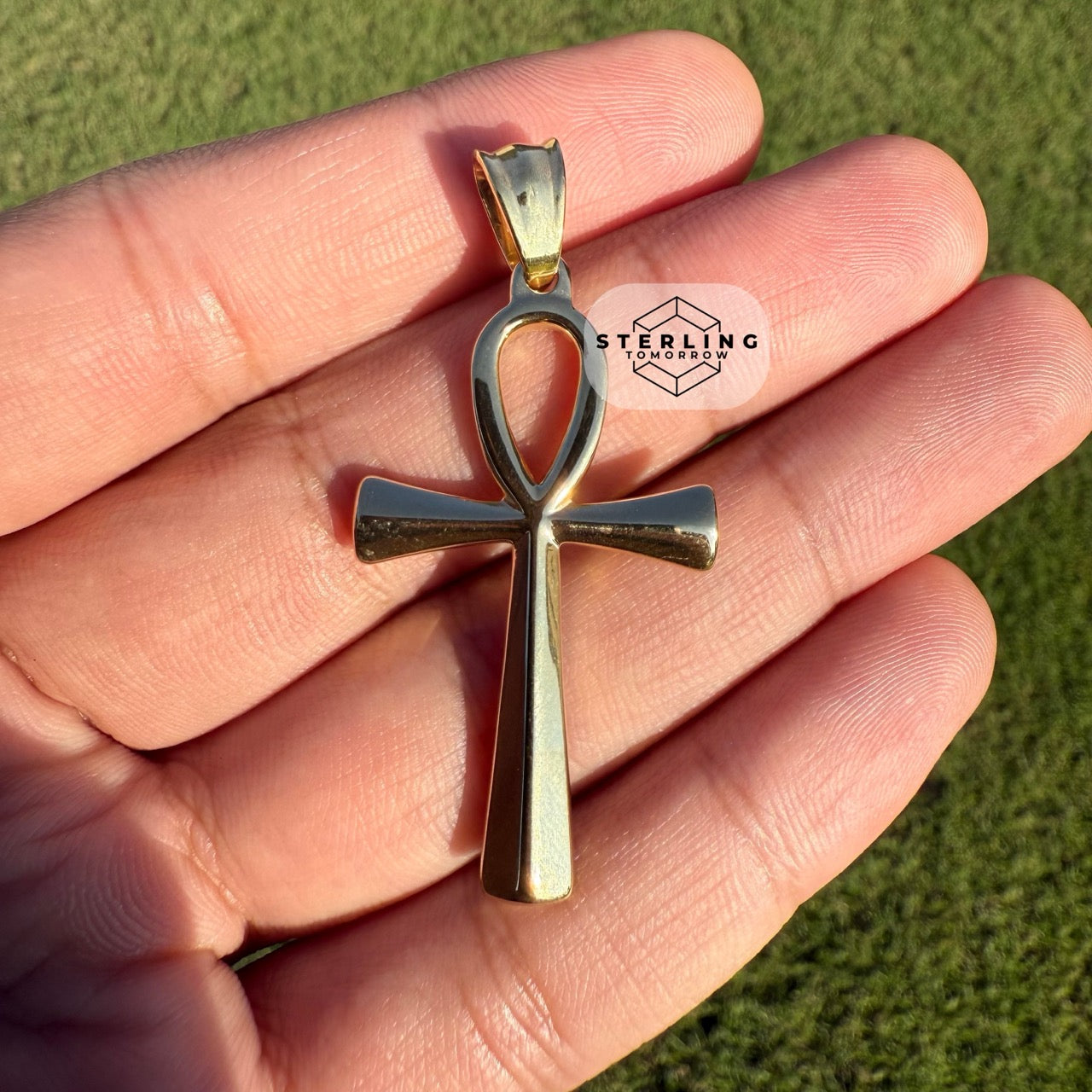 Gold Ankh Stainless Steel Pendant