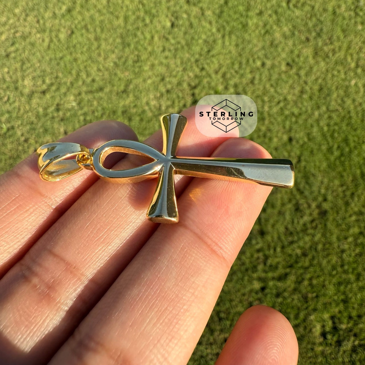 Gold Ankh Stainless Steel Pendant