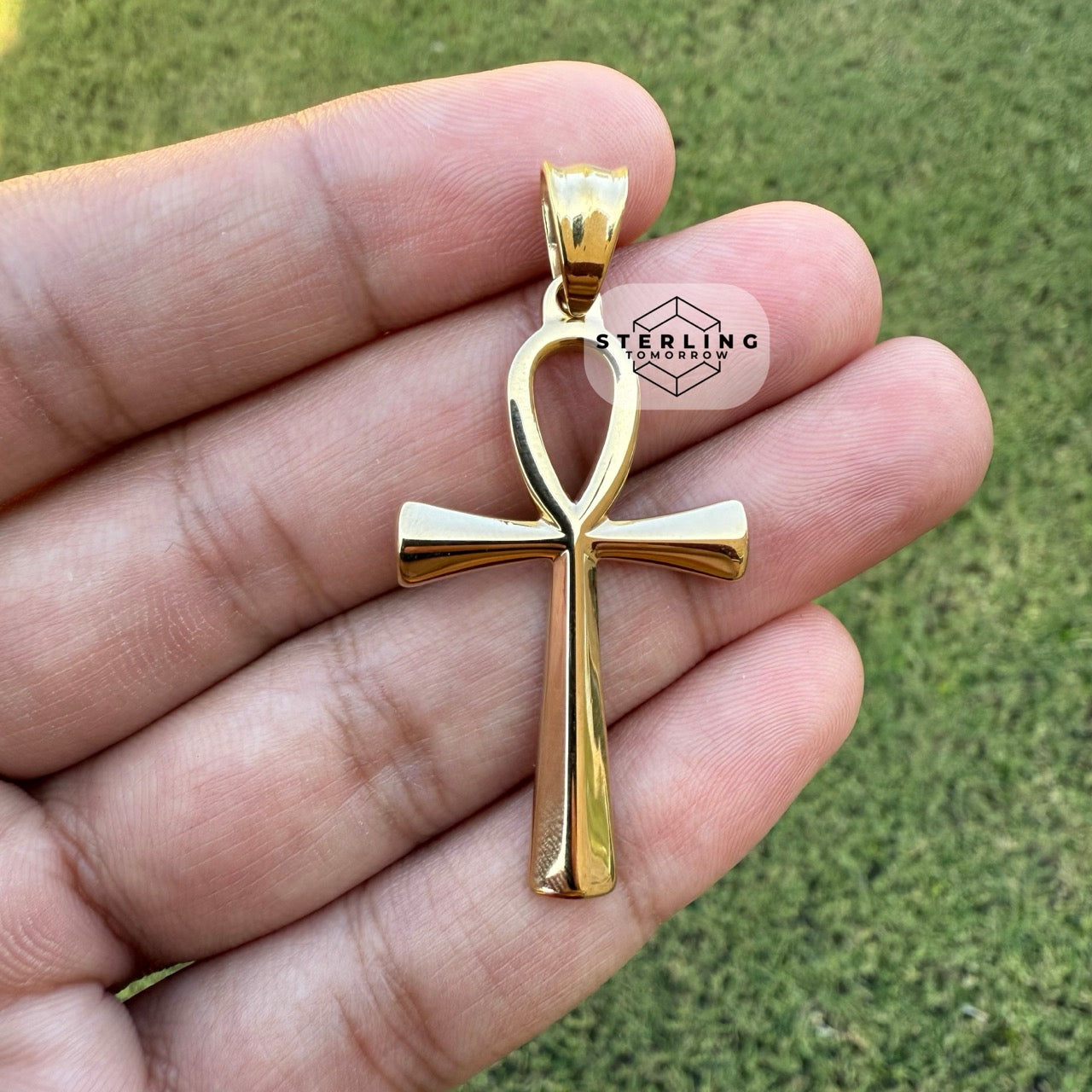 Gold Ankh Stainless Steel Pendant