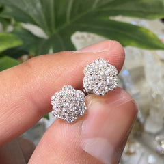 Moissanite Flower Cluster Stud Earrings 5mm