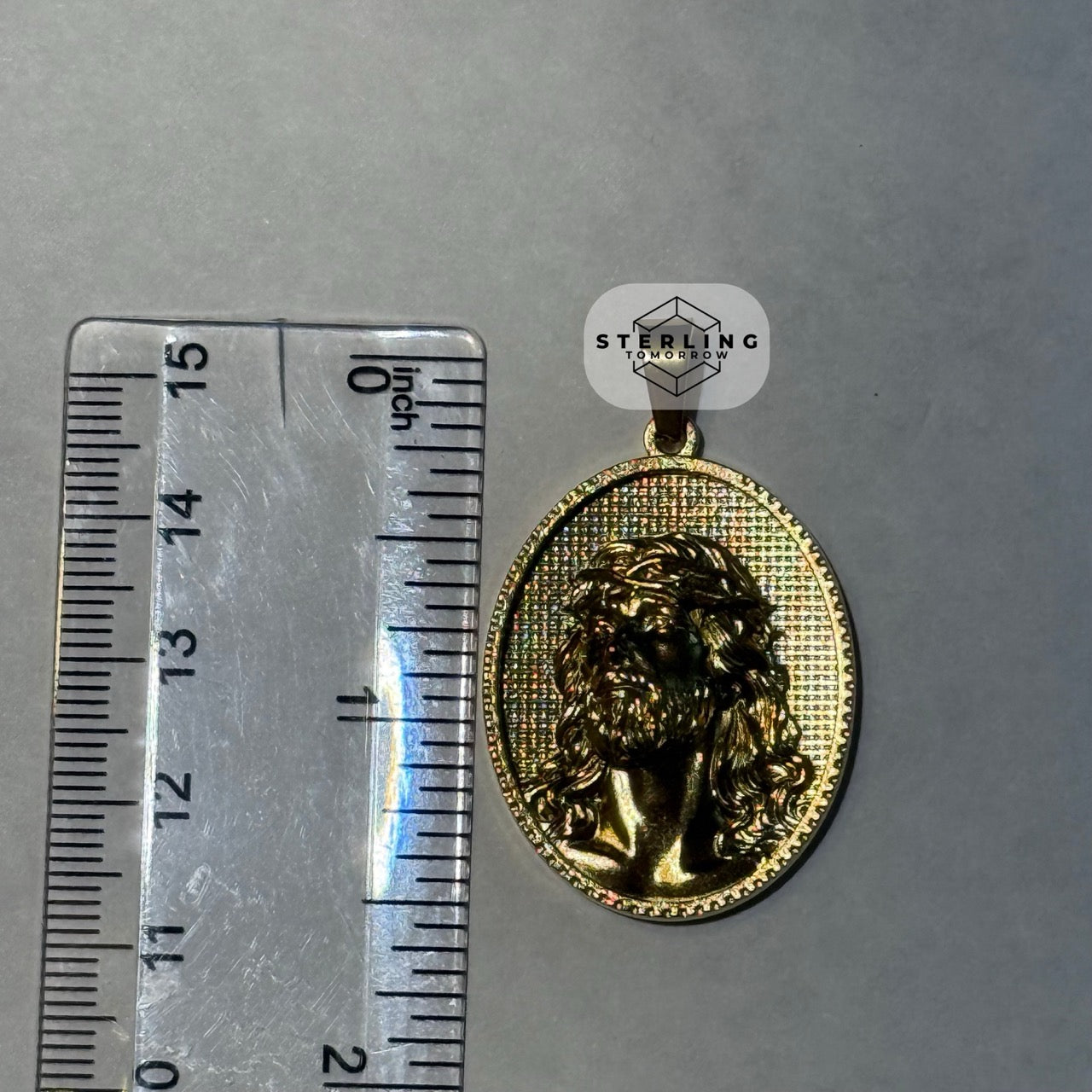 3D Gold Jesus Medallion Stainless Steel Pendant