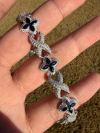 Marquis Star Infinity Bracelet - Black - 925 Sterling Silver