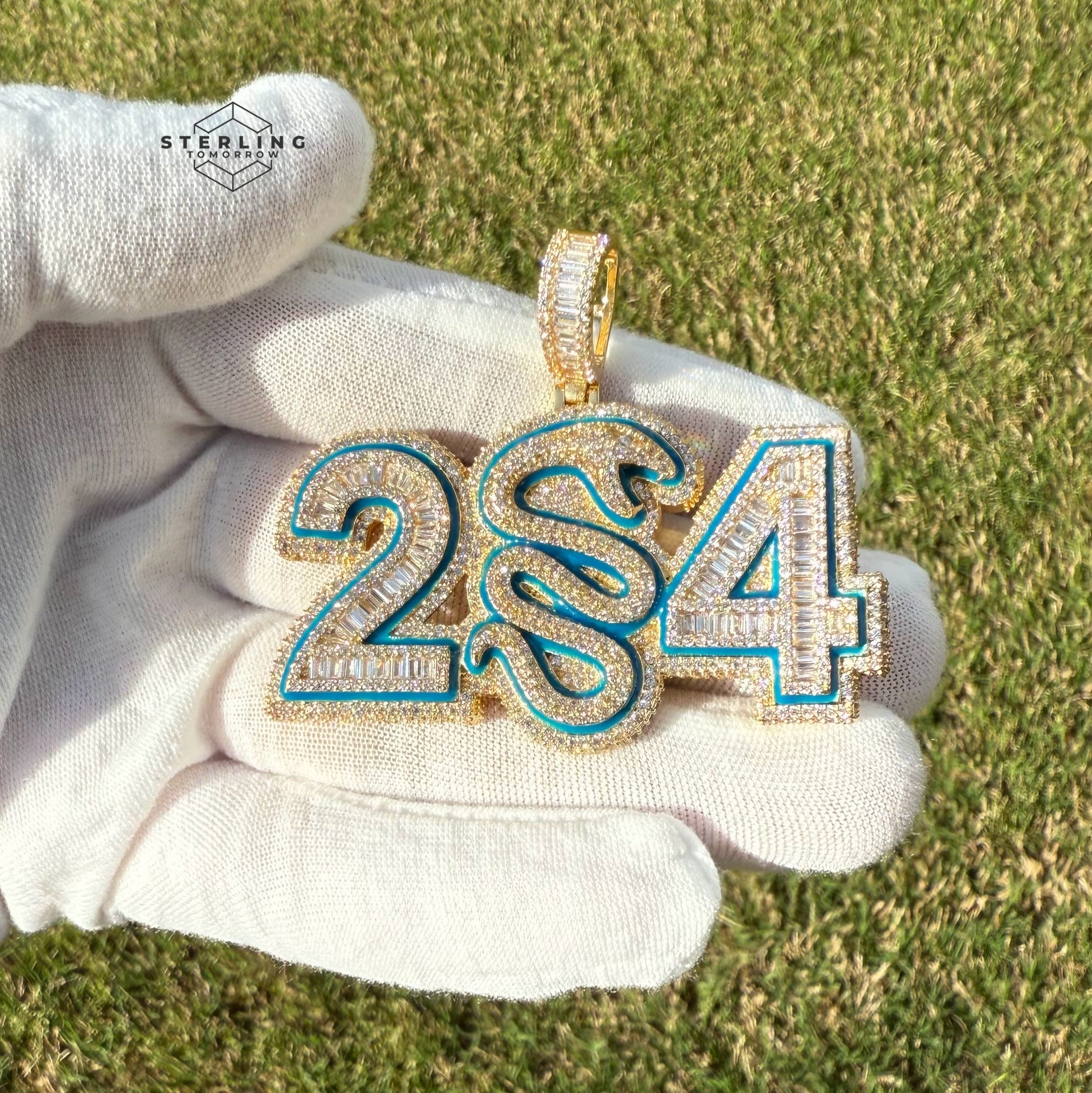 "24" Mamba Custom Baguette Bling Pendant