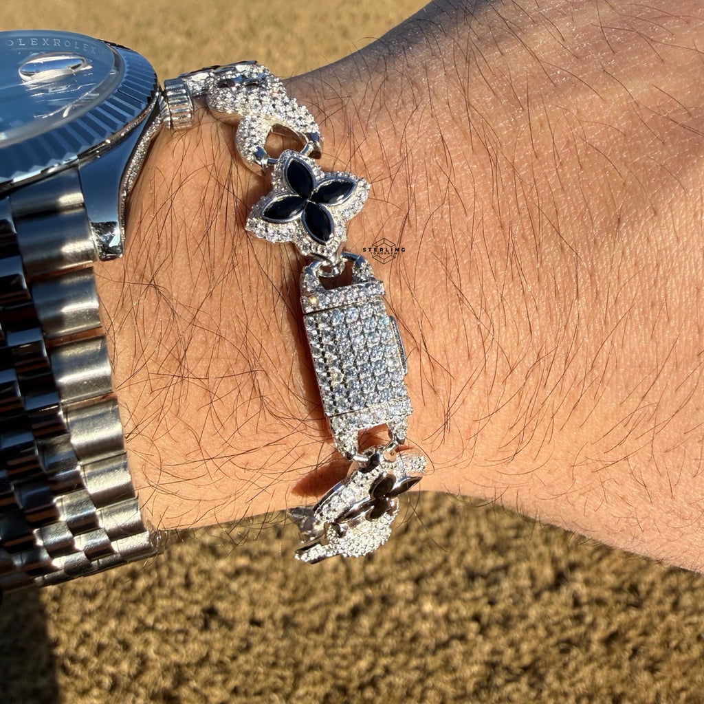 Marquis Star Infinity Bracelet - Black - 925 Sterling Silver
