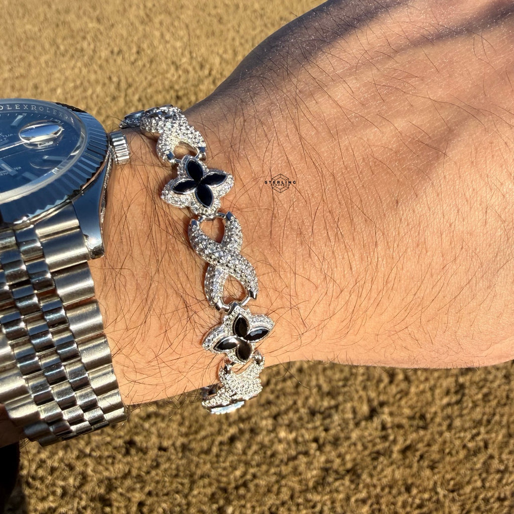 Marquis Star Infinity Bracelet - Black - 925 Sterling Silver