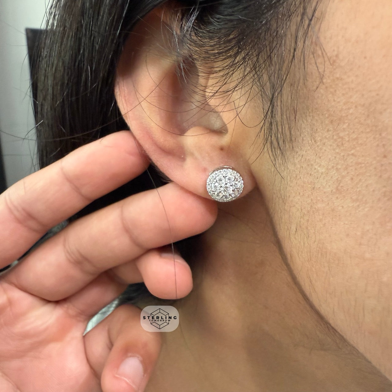 Moissanite 10mm Cluster Earring